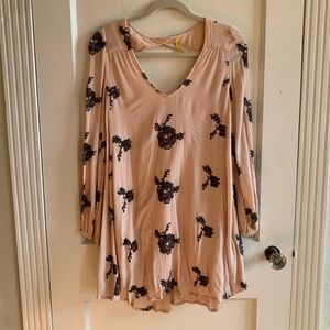 Free People light pink embroidered floral dress
